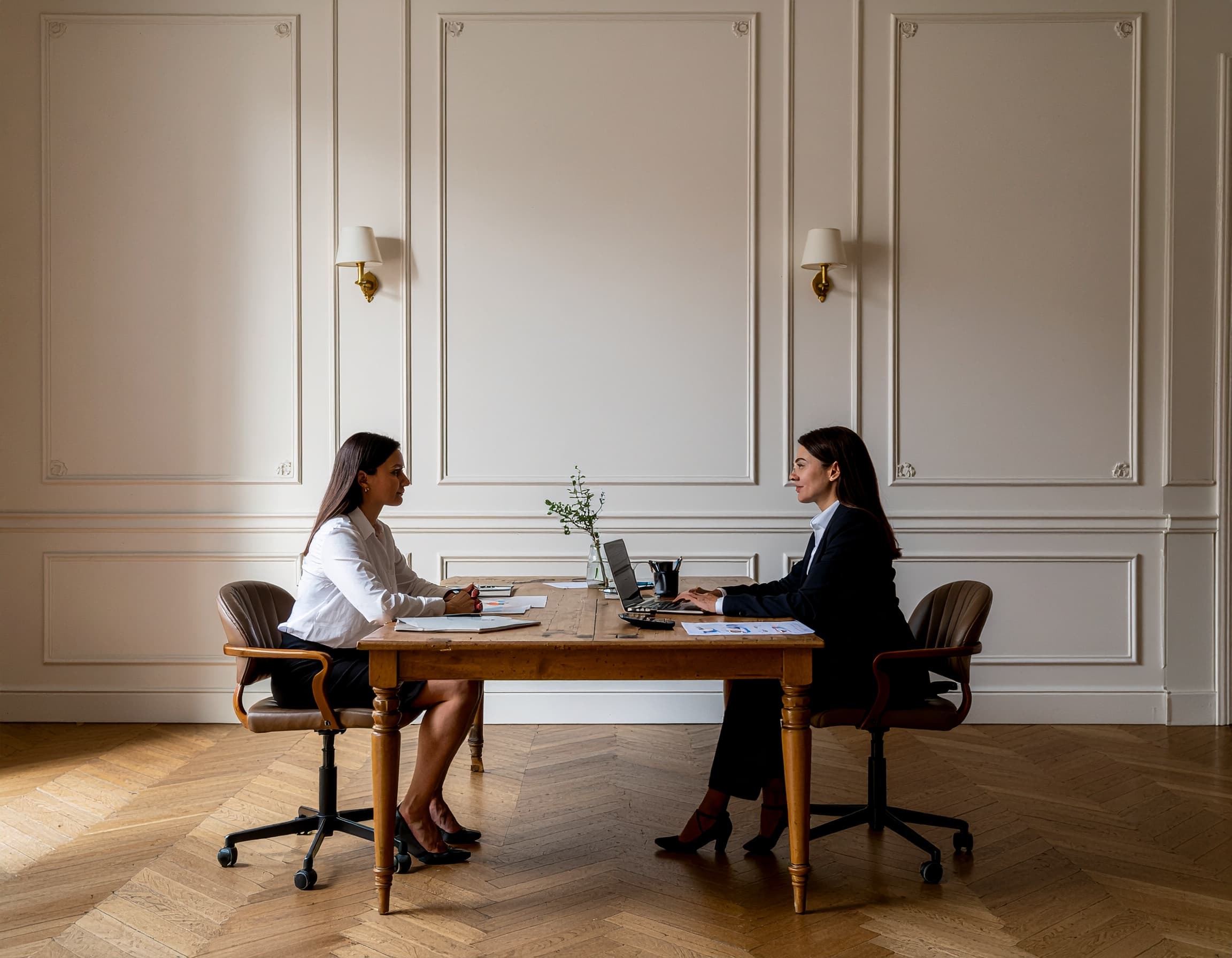 Notre équipe échangeant avec un client