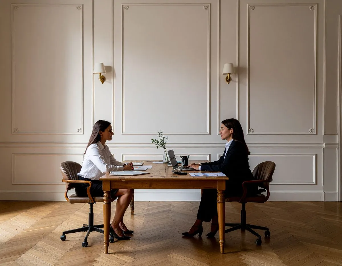 Notre équipe échangeant avec un client